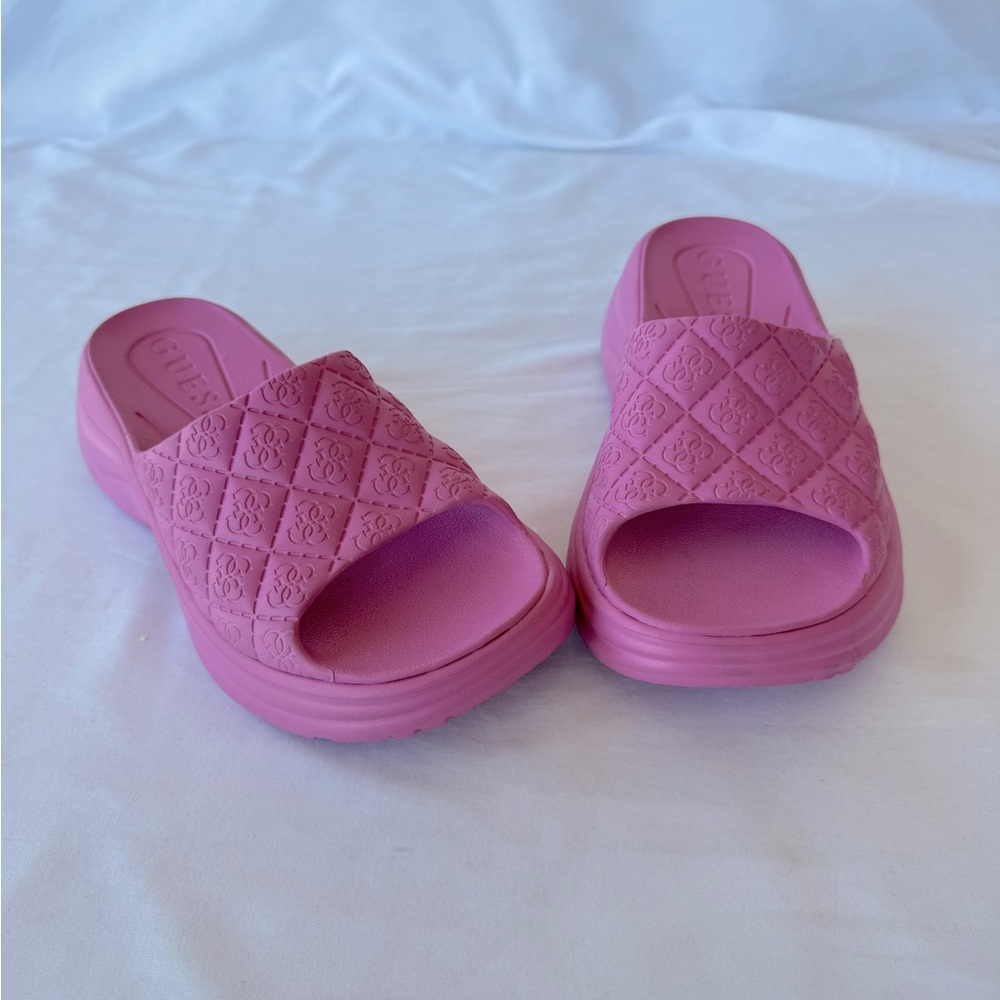 Guess Fenixy Quattro G Slides Women’s Pink Size 7 - Picture 4 of 9